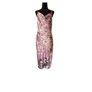 Sweet Lemon Pink Floral Midi Slip Dress L (47)